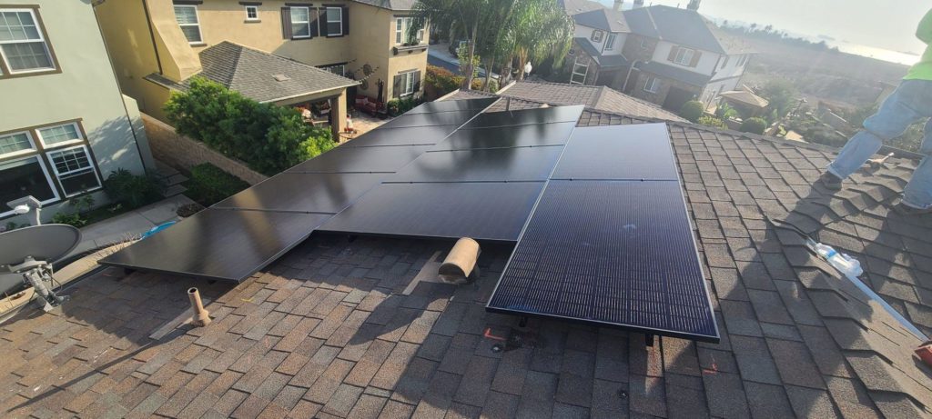 Q-cells solar panel installation in Huntington Beach, California